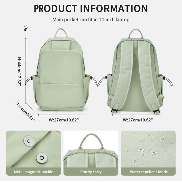 NWT Backpack for College High School Working Laptop /Water-resistant Unisex - Picture 5 of 13